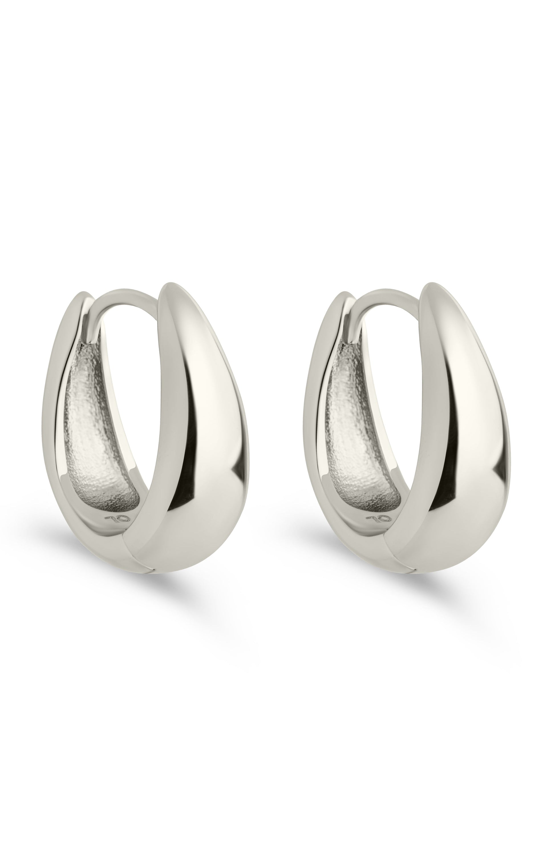 Lavina Polished Micro Hoop Earrings Silver