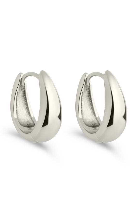 Lavina Polished Micro Hoop Earrings Silver