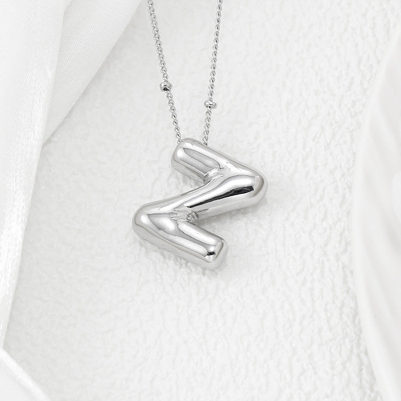 Copper Bubble Letter Pendant Necklace Style Z One Size