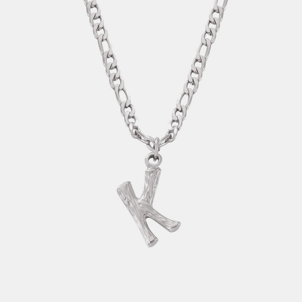 Titanium Steel Letter Pendant Necklace Style K One Size