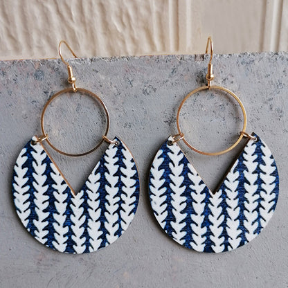 Ms.Pac-Man Shape Wooden Dangle Earrings Style E One Size