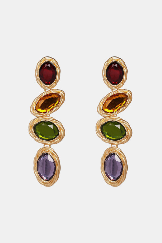 Geometrical Shape Resin Dangle Earrings Multicolor One Size