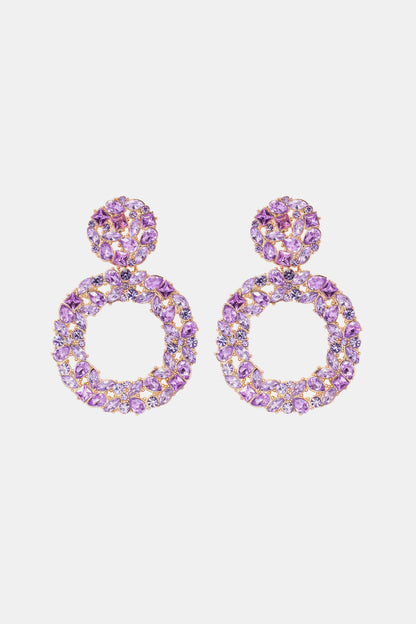 Round Shape Acrylic Dangle Earrings Lavender One Size