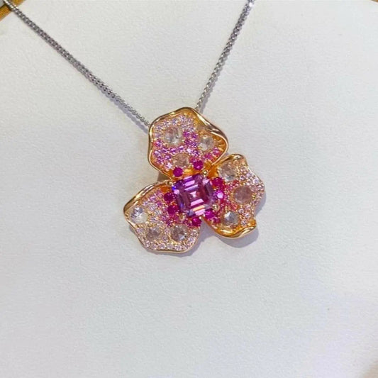 2 Carat Moissanite 925 Sterling Silver Pendant Necklace Silver One Size