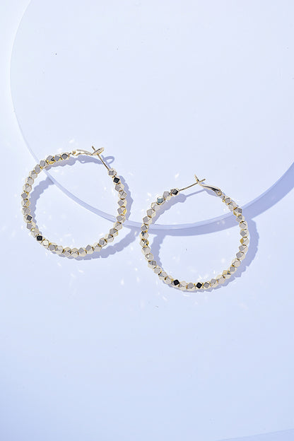 Alloy Hoop Earrings Black Gold One Size