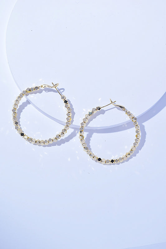 Alloy Hoop Earrings Black Gold One Size