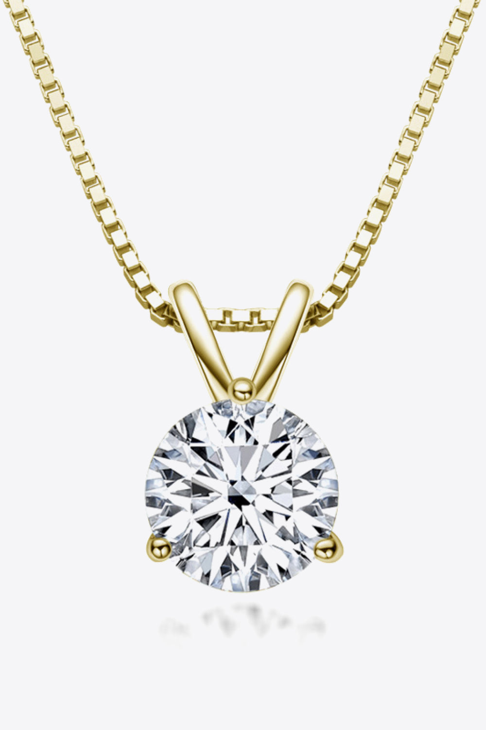 Adored Show Off 1 Carat Moissanite Pendant Necklace Gold One Size