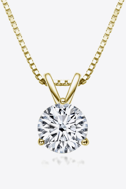 Adored Show Off 1 Carat Moissanite Pendant Necklace Gold One Size