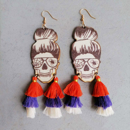 Spider Grandma Tassel Detail Dangle Earrings Multicolor One Size
