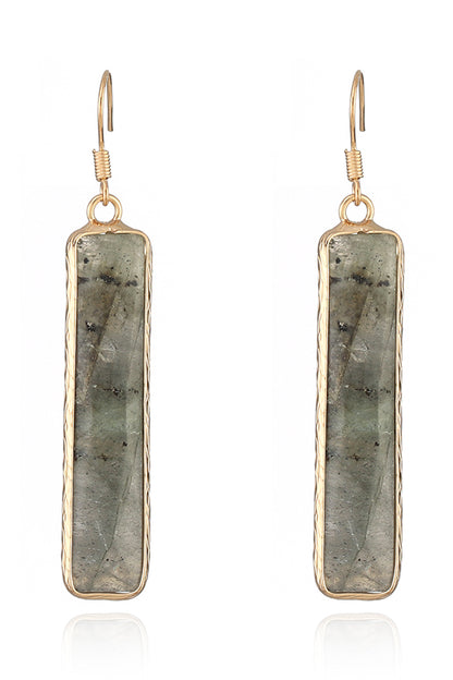 Natural Stone Drop Earrings Gray One Size