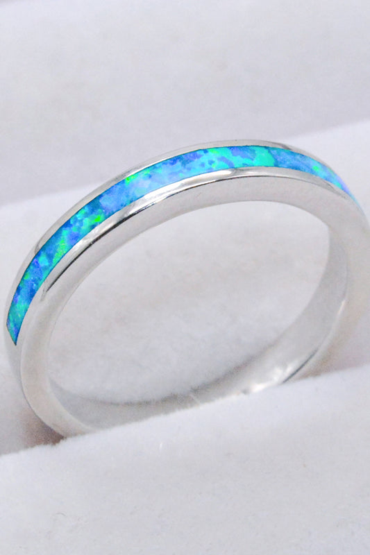 925 Sterling Silver Opal Ring in Sky Blue Sky Blue