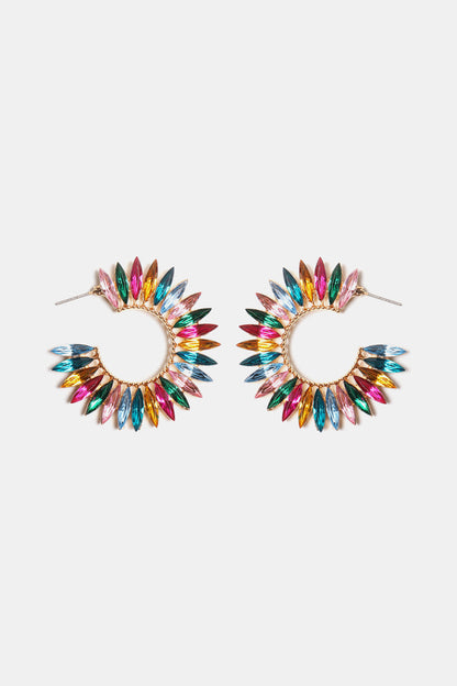 Zinc Alloy Acrylic C-Hoop Earrings Style A One Size