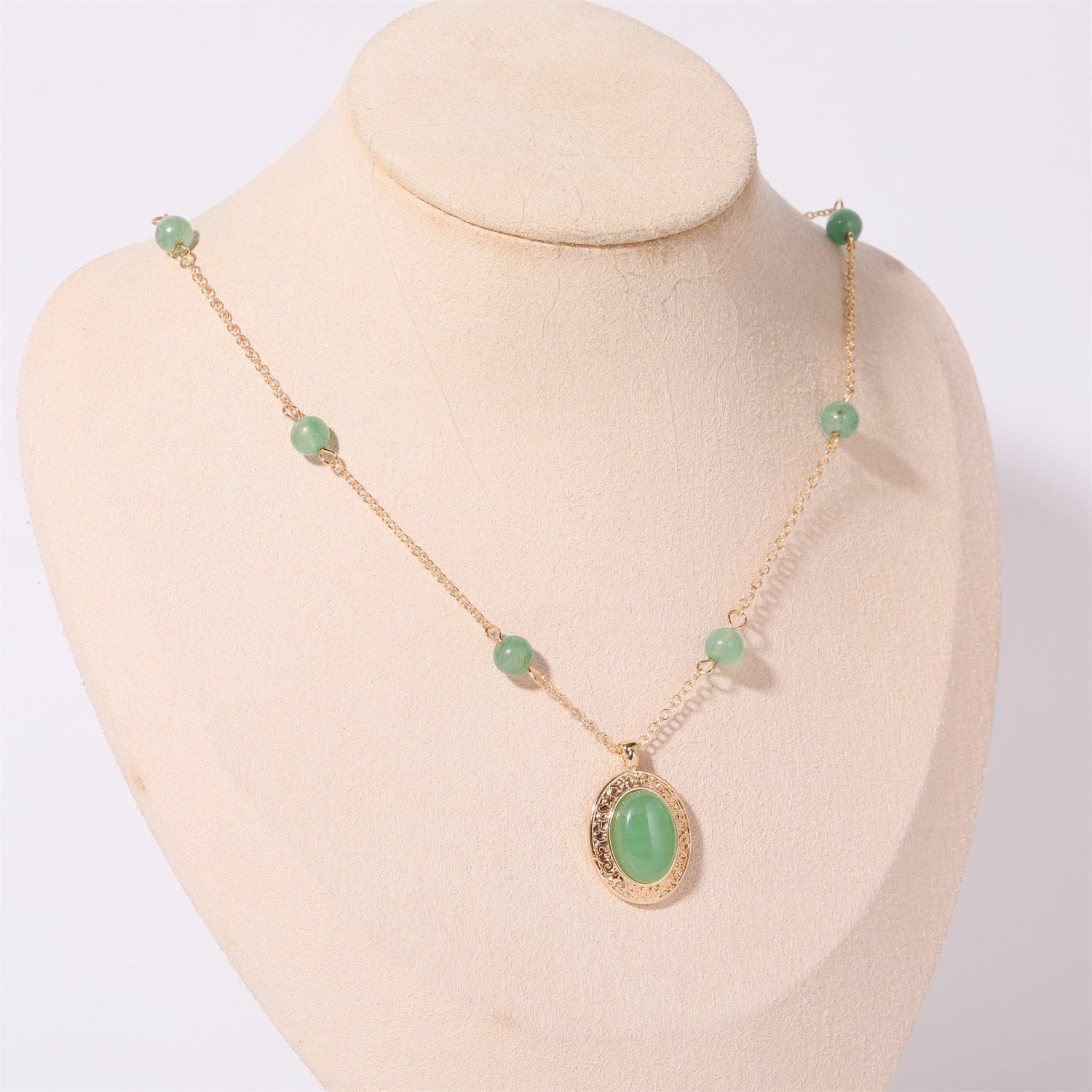 Copper Natural Crystal Pendant Necklace Neon Green One Size