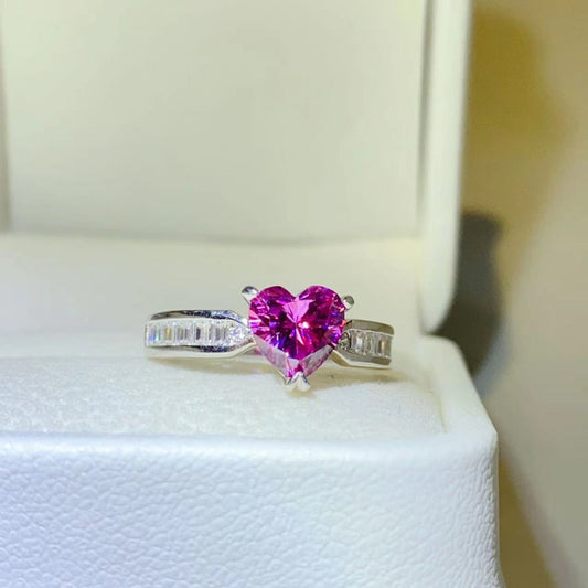 1 Carat Moissanite 925 Sterling Silver Ring Silver