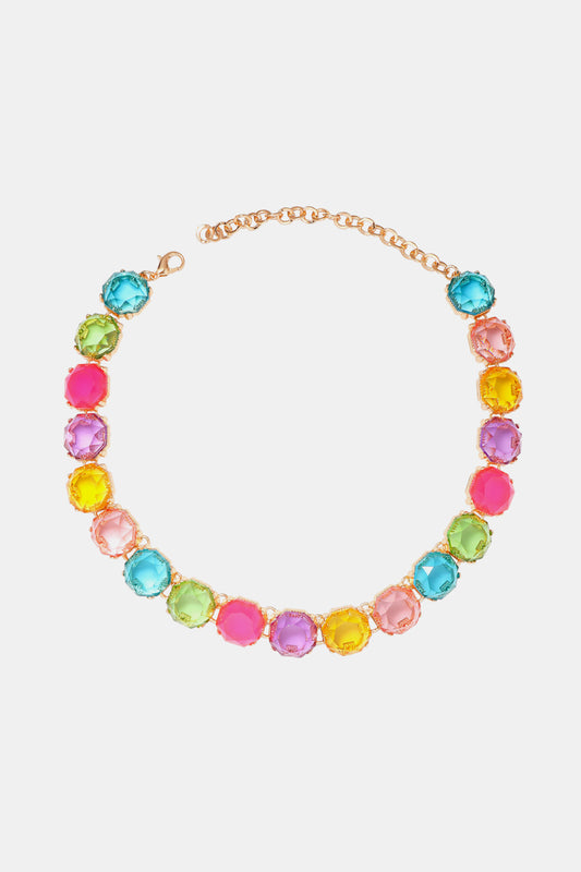 Zinc Alloy Resin Necklace Multicolor One Size