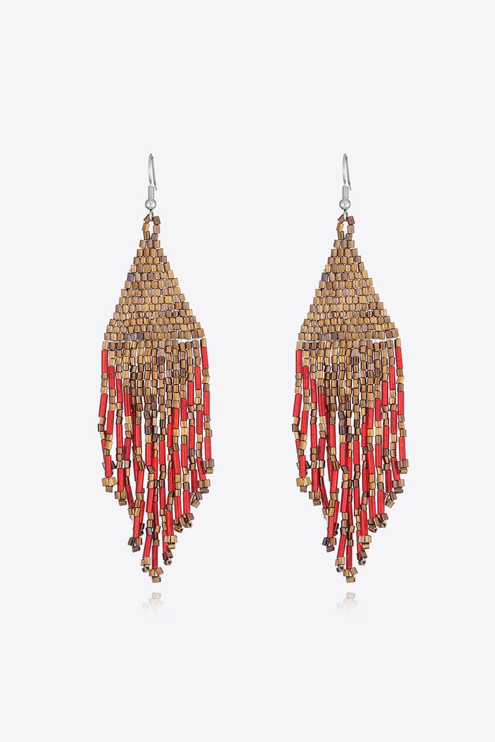 Beaded Dangle Earrings Gold One Size