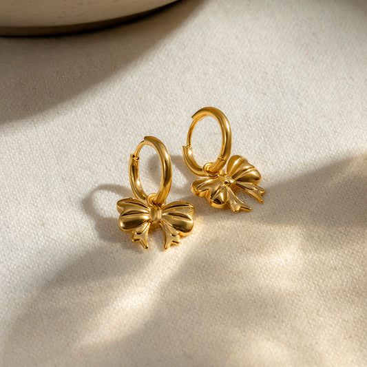 18K Gold-Plated Bow Earrings Gold One Size
