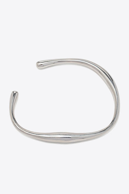 Stainless Steel Open Bracelet Silver One Size