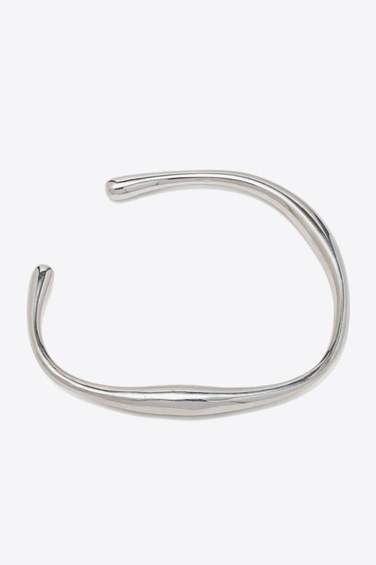 Stainless Steel Open Bracelet Silver One Size