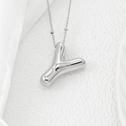 Copper Bubble Letter Pendant Necklace Style Y One Size