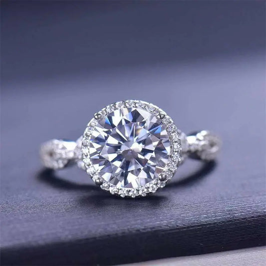 3 Carat 925 Sterling Silver Moissanite Ring Silver