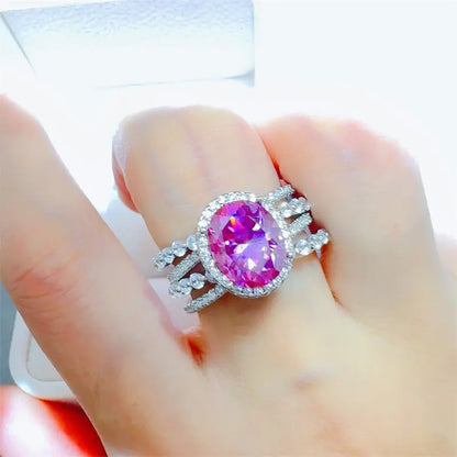 3 Carat Moissanite 925 Sterling Silver Ring Silver