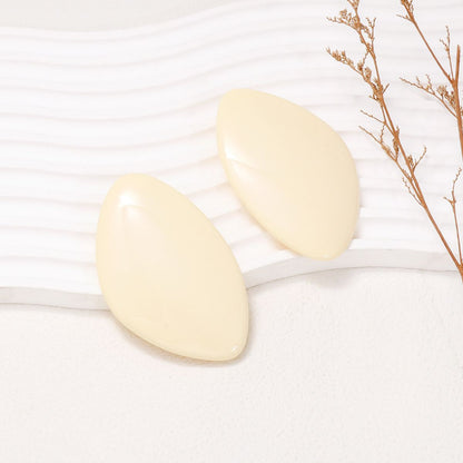 Alloy & Resinous Geometric Earrings Ivory One Size