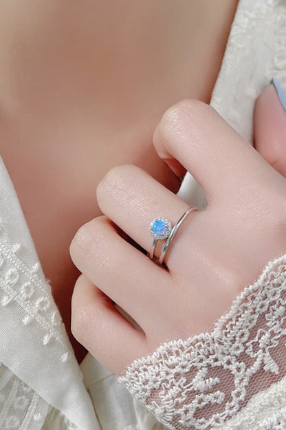 Opal Bypass Ring Sky Blue