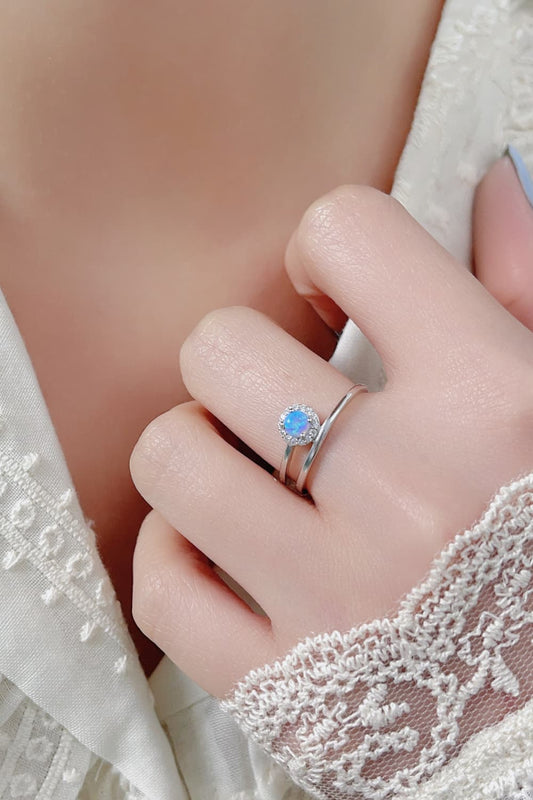 Opal Bypass Ring Sky Blue