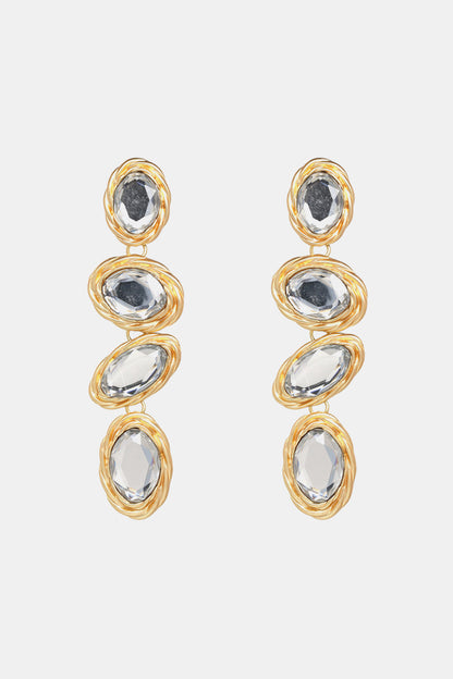 Geometrical Shape Resin Dangle Earrings Transparent One Size