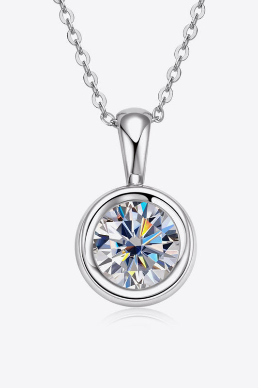 2 Carat Moissanite 925 Sterling Silver Necklace Silver One Size