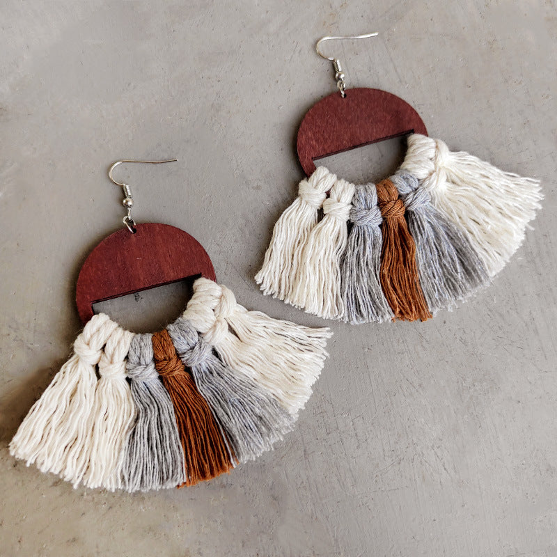 Tassel Detail Drop Earrings Style C One Size