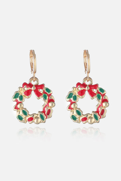 Christmas Theme Alloy Earrings Style C One Size