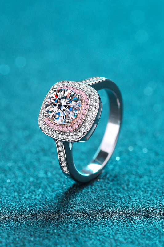 Need You Now Moissanite Ring Silver Pink