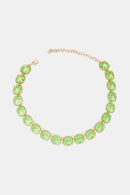 Zinc Alloy Resin Necklace Light Green One Size