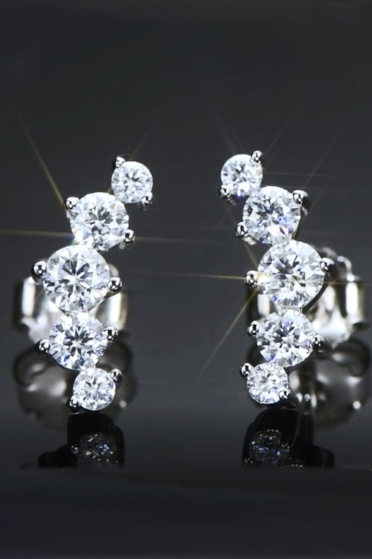 All You Need Moissanite Platinum-Plated Earrings Silver One Size