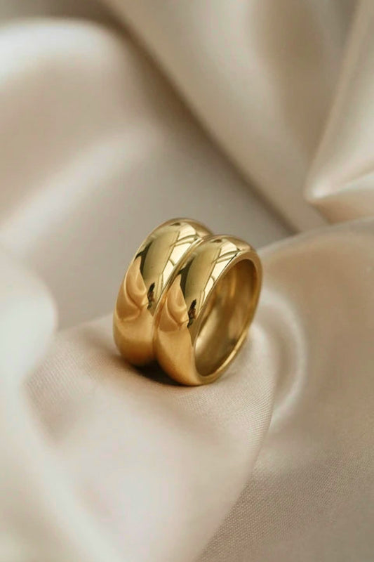Gold Double Ridge Ring Gold