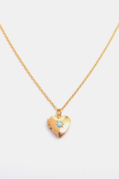Zircon Heart Shape 14K Gold-Plated Pendant Necklace December One Size