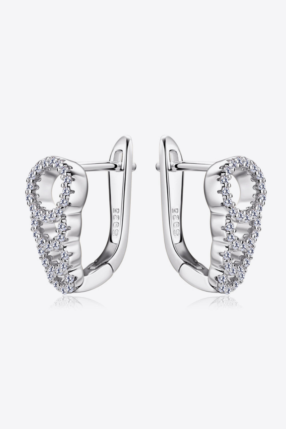 Moissanite 925 Sterling Silver Earrings Silver One Size