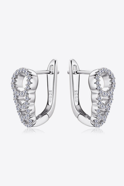 Moissanite 925 Sterling Silver Earrings Silver One Size