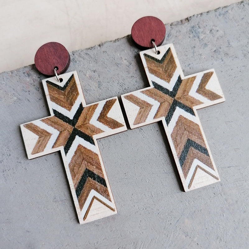 Cross Drop Earrings Style C One Size