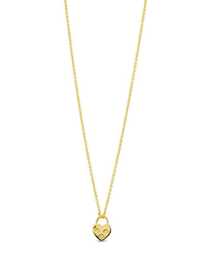 Josephine CZ Heart Locket Pendant Necklace