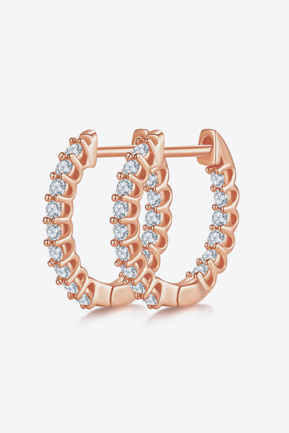 Moissanite 925 Sterling Silver Earrings Rose Gold One Size