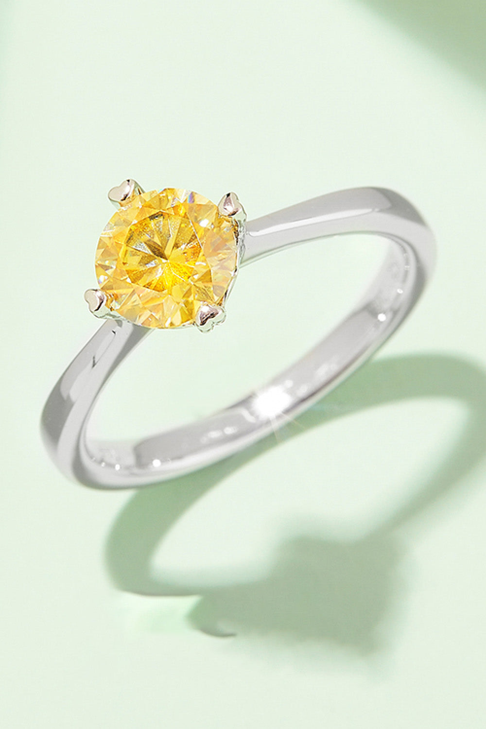 1 Carat Moissanite 925 Sterling Silver Solitaire Ring Gold