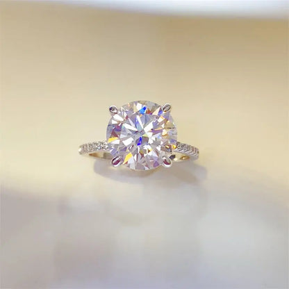 5 Carat Moissanite 925 Sterling Silver Ring Silver