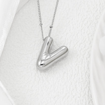 Copper Bubble Letter Pendant Necklace Style V One Size