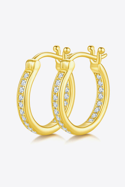 Adored Moissanite 925 Sterling Silver Earrings Gold One Size