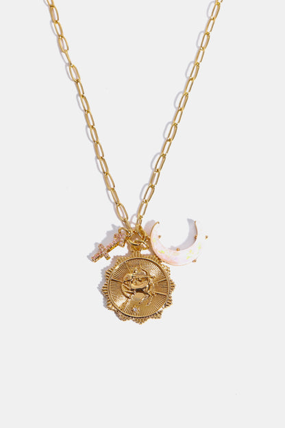 Constellation and Moon Pendant Copper Necklace Sagittarius One Size