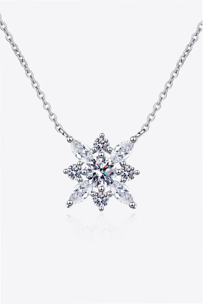 Moissanite Rhodium-Plated Necklace Silver One Size