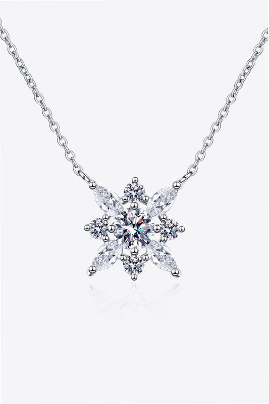 Moissanite Rhodium-Plated Necklace Silver One Size